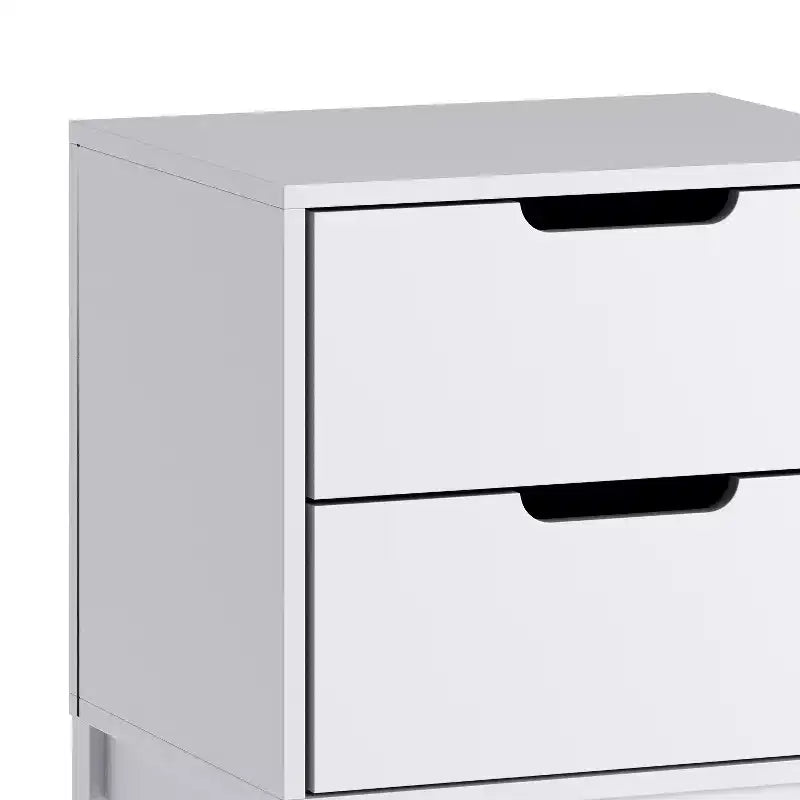 Comodino per Bambini a Due Cassetti con Struttura in Legno Massello, Tavolino per la Camera dei Bambini