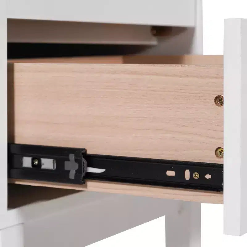Comodino per Bambini a Due Cassetti con Struttura in Legno Massello, Tavolino per la Camera dei Bambini