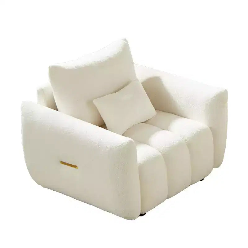 39.7Divano moderno in tessuto Teddy - Poltrona imbottita con un cuscino, ideale per appartamento, ufficio, soggiorno e camera da letto