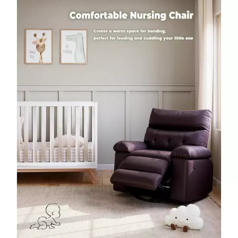 Poltrona Reclinabile Extra Large per Adulti - Divano Recliner in Pelle PU con Schiuma ad Alta Densità, Seduta Ampia e Reclinazione Manuale Fluida