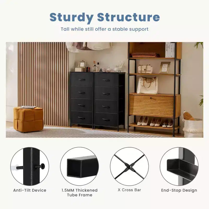 Cassettiera con struttura in metallo e piano in legno