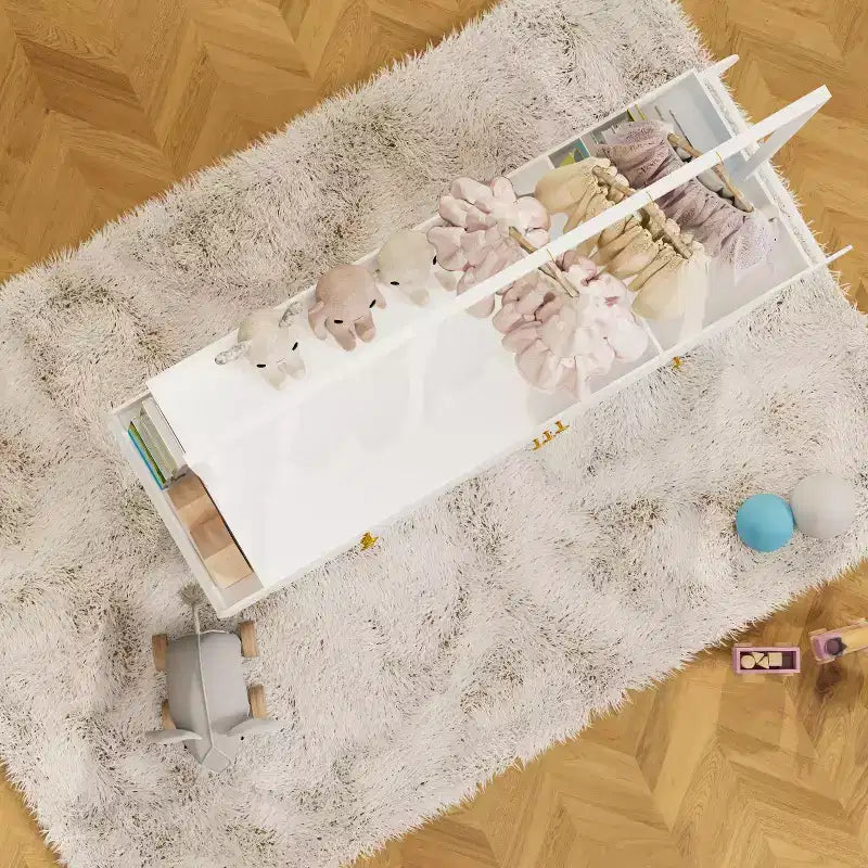 Cassettiera moderna con fasciatoio, fasciatoio per bambini con 3 cassetti extra profondi, ripiani e appendini