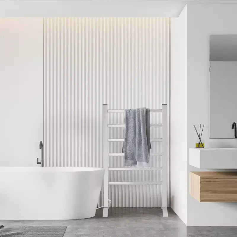 Scaldasalviette a 6 barre, da terra e a parete, scaldabagno da bagno plug-in impermeabile IP56 per bagno e spa