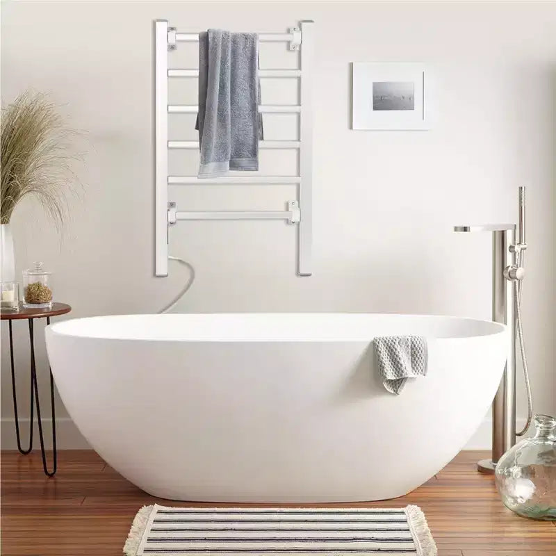 Scaldasalviette a 6 barre, da terra e a parete, scaldabagno da bagno plug-in impermeabile IP56 per bagno e spa