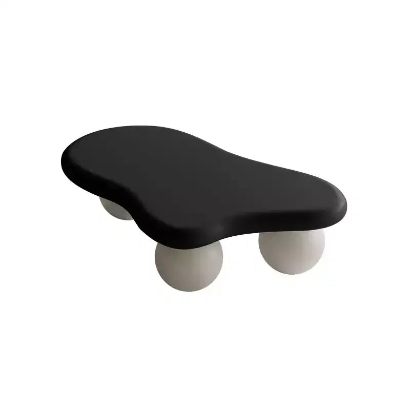 Tavolino da Caffè Cloud 47 con Gambe a Sfera, Tavolo Centrale Irregolare Moderno per Soggiorno, Nero