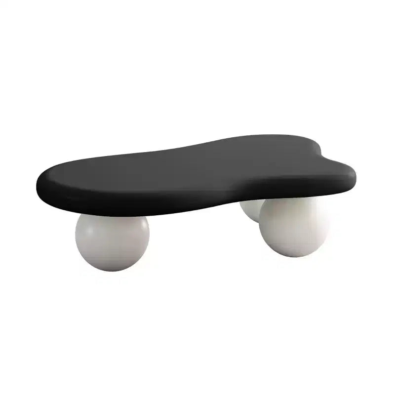Tavolino da Caffè Cloud 47 con Gambe a Sfera, Tavolo Centrale Irregolare Moderno per Soggiorno, Nero