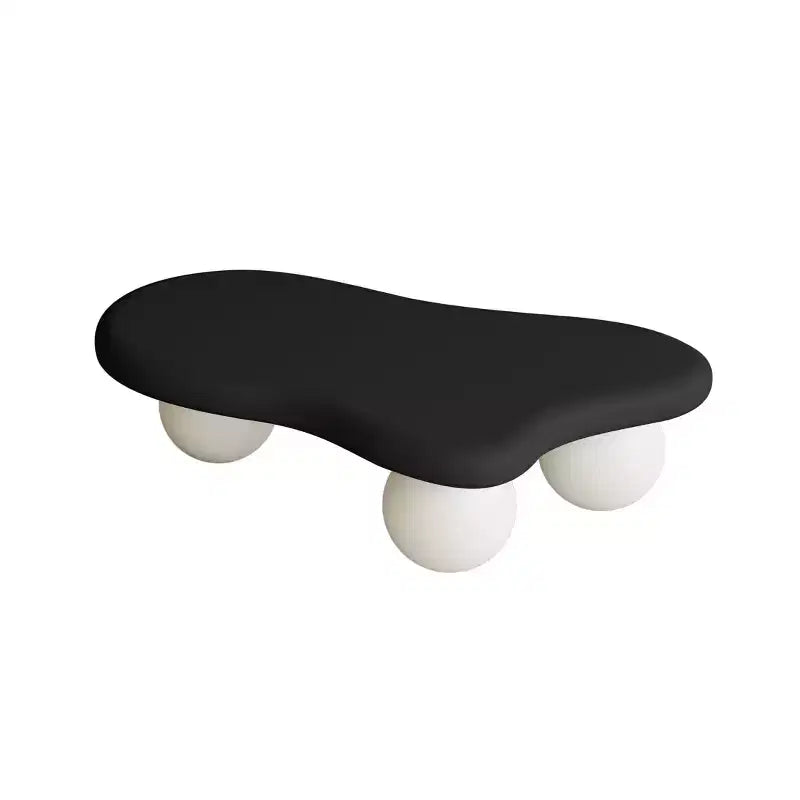 Tavolino da Caffè Cloud 47 con Gambe a Sfera, Tavolo Centrale Irregolare Moderno per Soggiorno, Nero